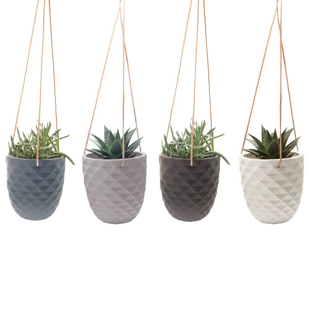 Geometric Ceramic Hanging Planter