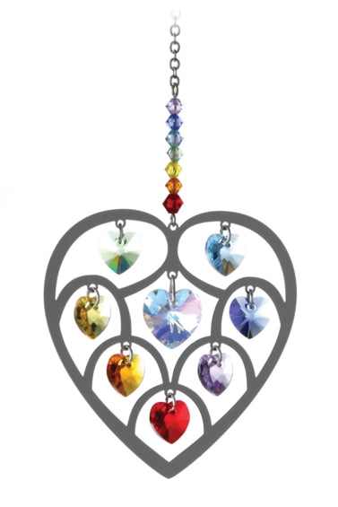 Pure Radiance Heart of Hearts chakra Large Rainbow Maker Suncatcher