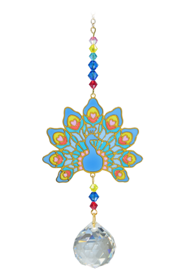 Crystal Dreams Peacock Majestic Rainbow Maker Suncatcher