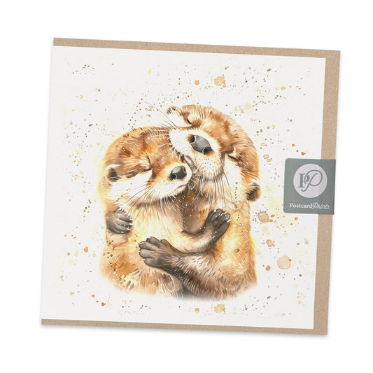 Cuddling Otters Anniversary / Love Card