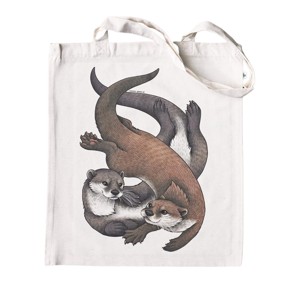 Swimming Otters Tote Bag