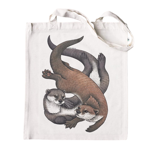 Swimming Otters Tote Bag