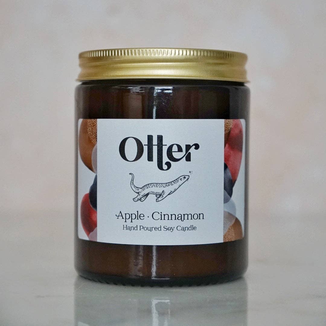 Apple • Cinnamon Soy Wax Candle: Clear Jar 25 - 30 Hours