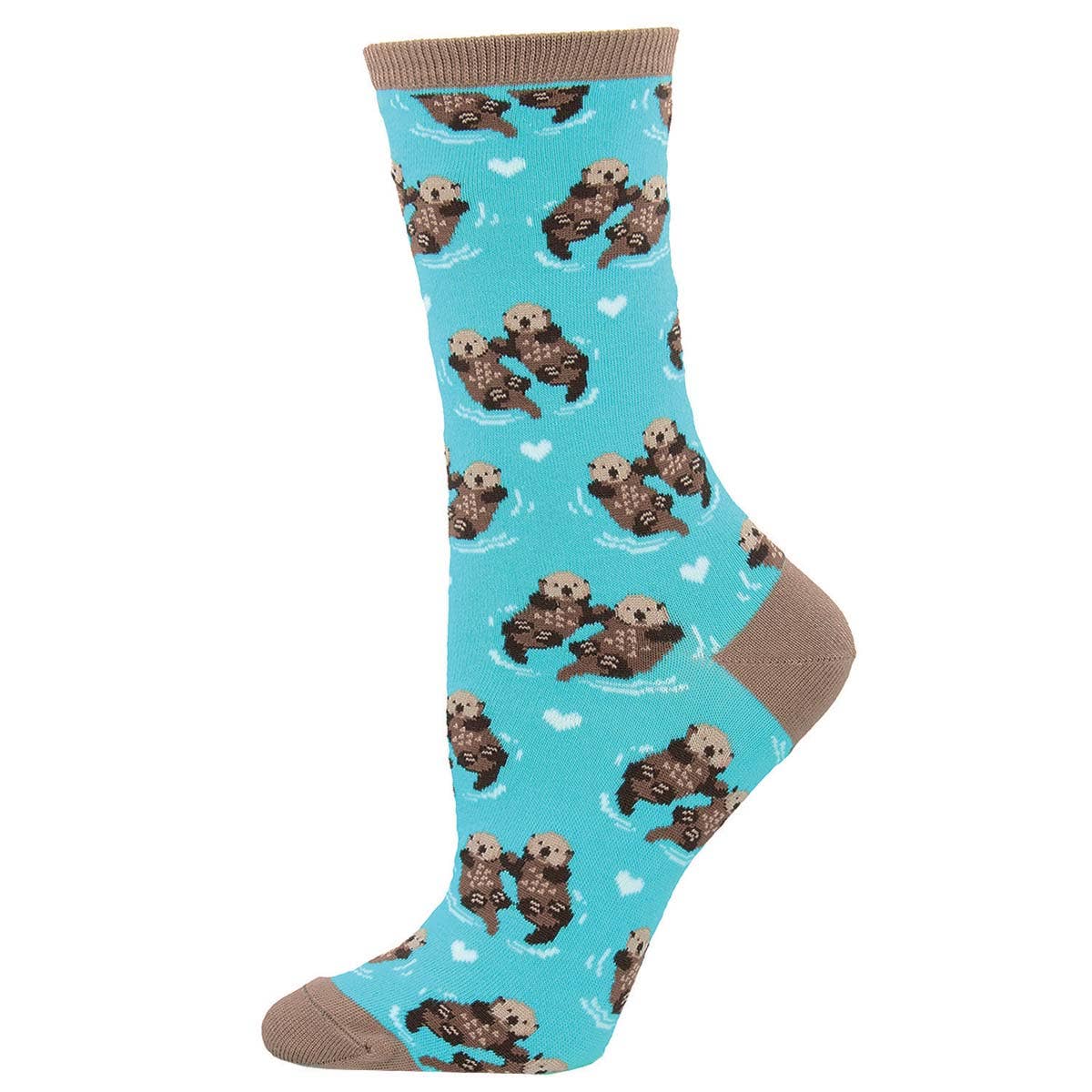 Socksmith Significant Otter  - Cotton Crew Socks: White UK Adult 3-7