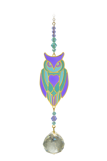Crystal Dreams Owl Aurora Rainbow Maker Suncatcher
