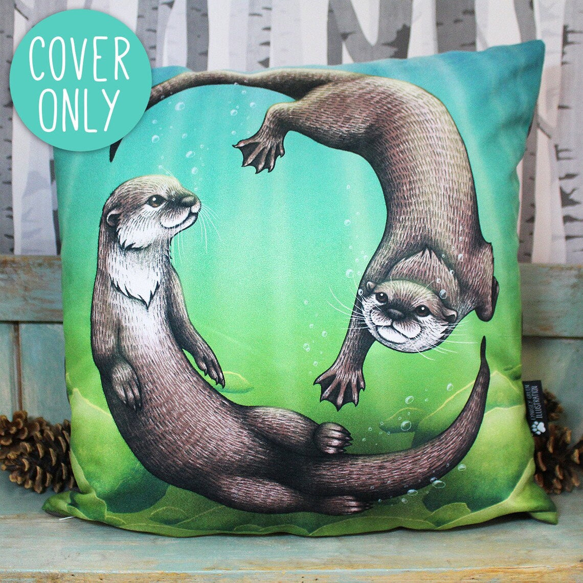 Otter cushion cover