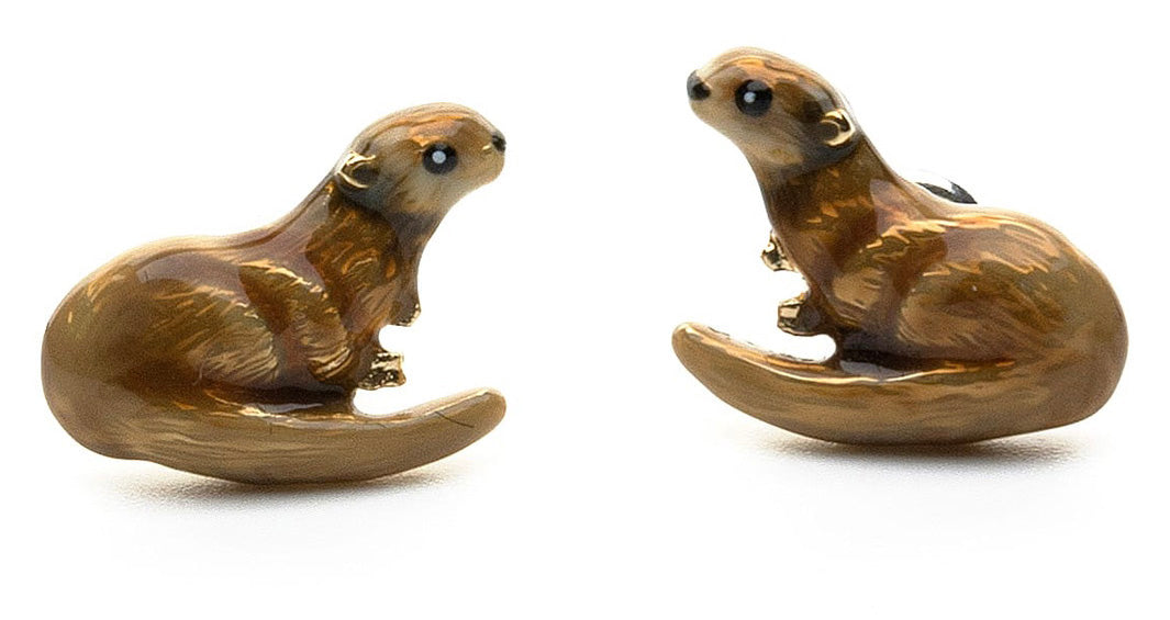 Enamel Otter Earrings