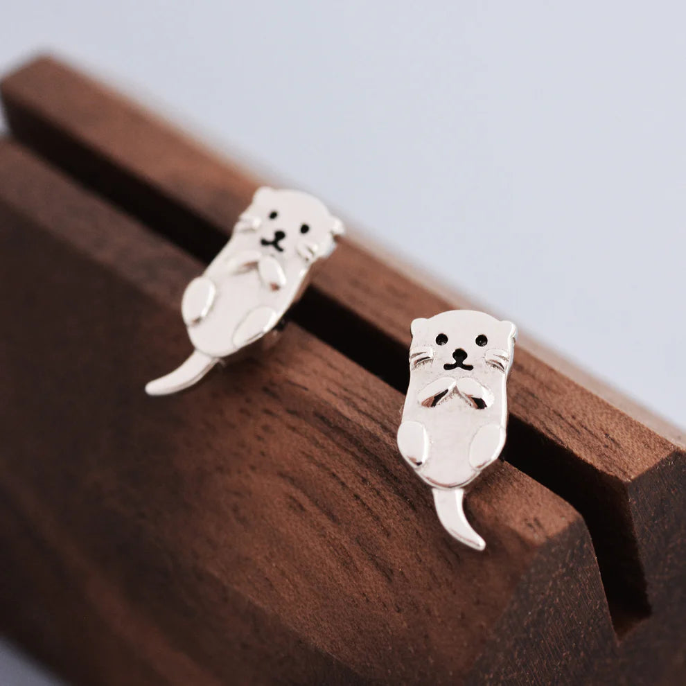 Sterling Silver Otter Studs