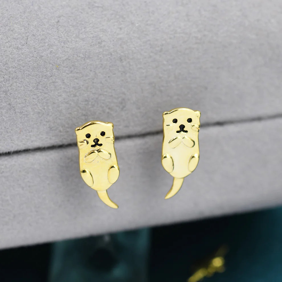Sterling Silver Otter Studs