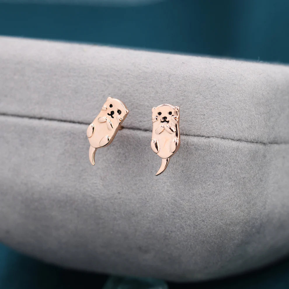 Sterling Silver Otter Studs