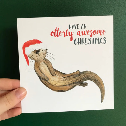 Otter Christmas Card