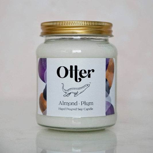 Almond • Plum Soy Wax Candle: Clear Jar 25 - 30 Hours