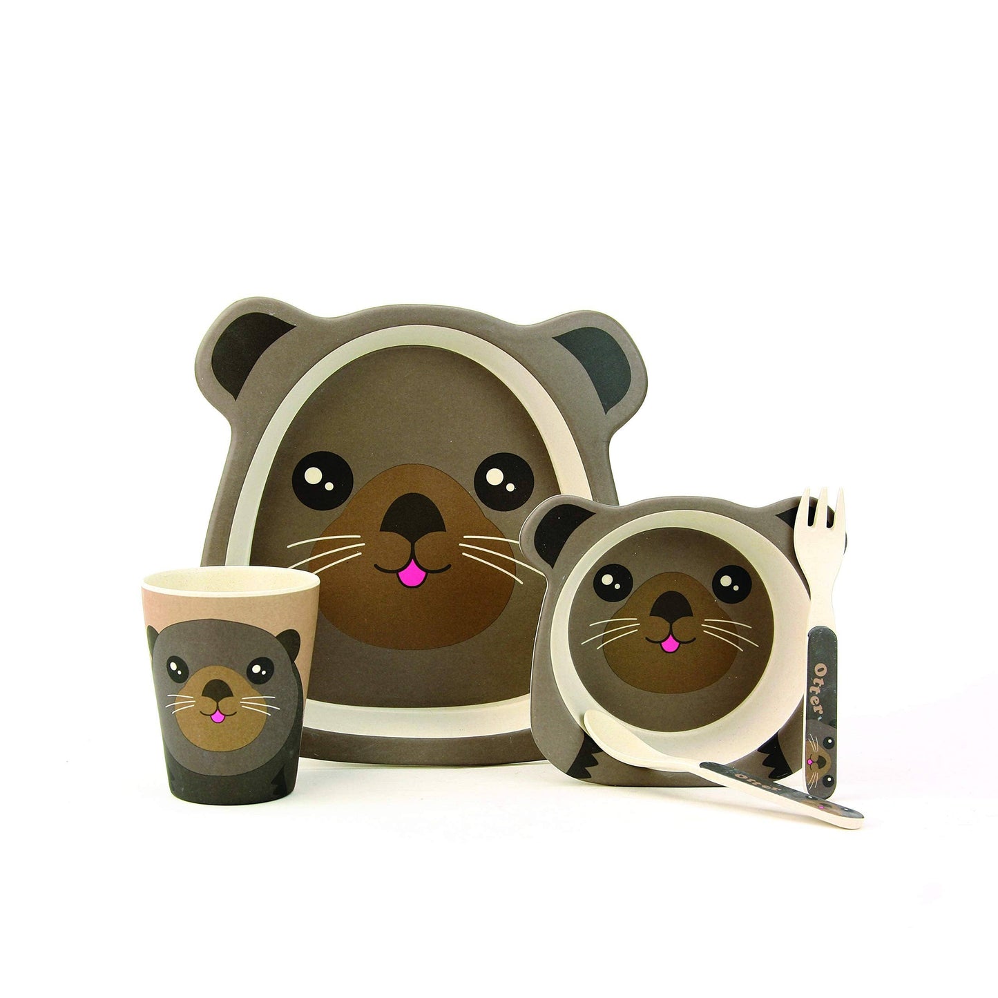 Eco Bamboo Fibre Sea Otter Kid's Dinnerware Set