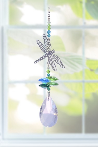 Crystal Fantasies Dragonfly Rainbow Maker Suncatcher