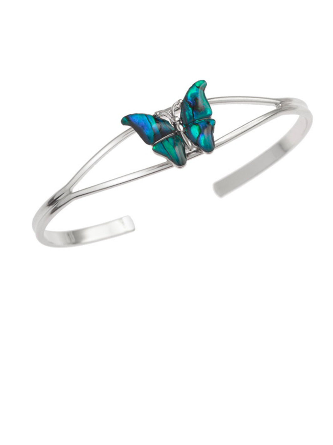 Paua Shell Blue Butterfly Bangle