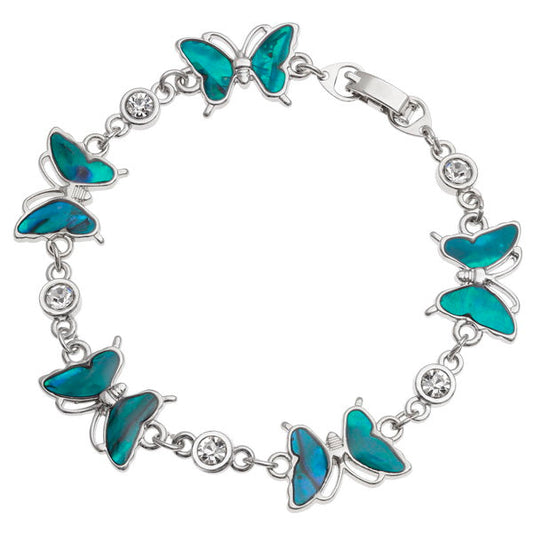 Paua Shell Blue Butterfly Bracelet
