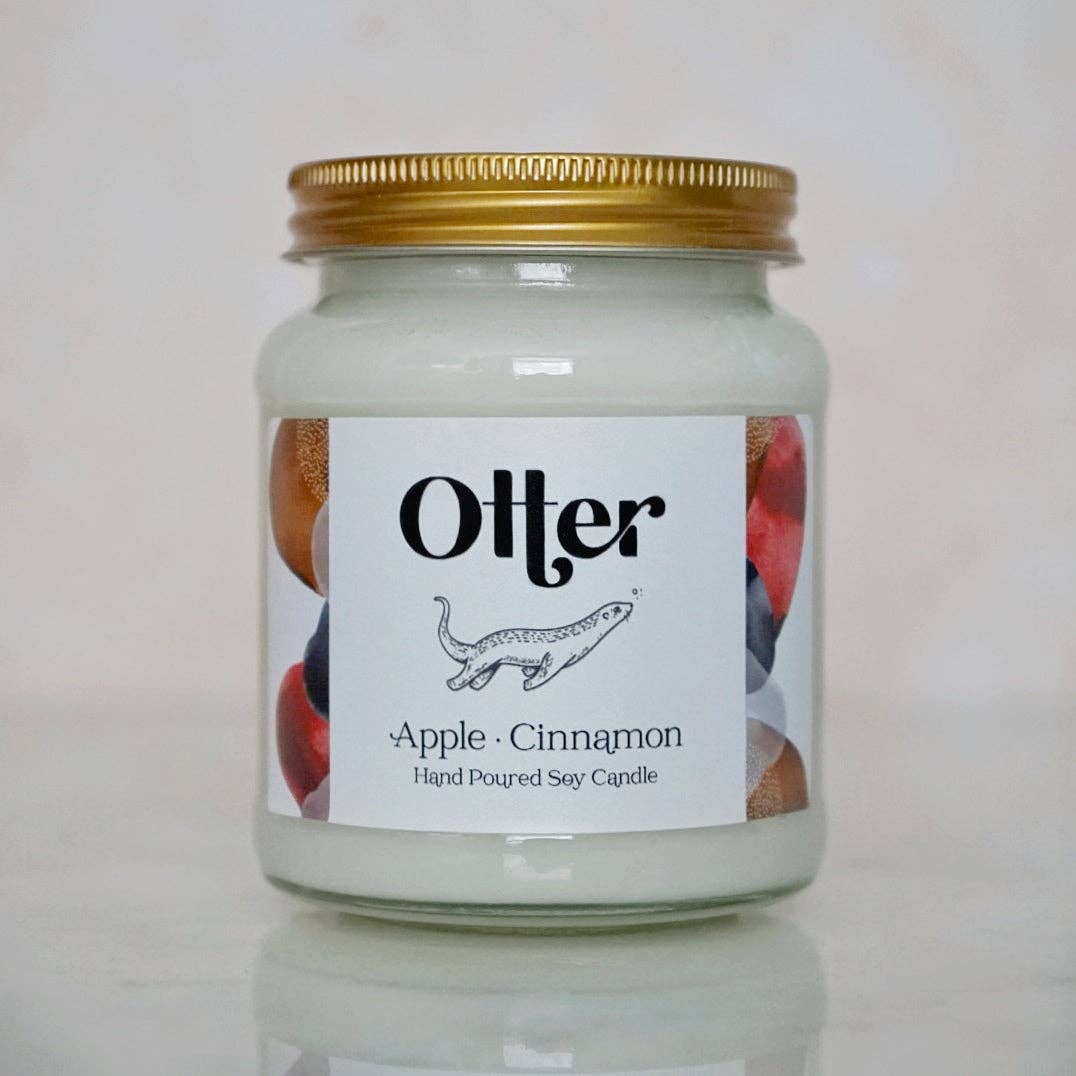 Apple • Cinnamon Soy Wax Candle: Clear Jar 25 - 30 Hours