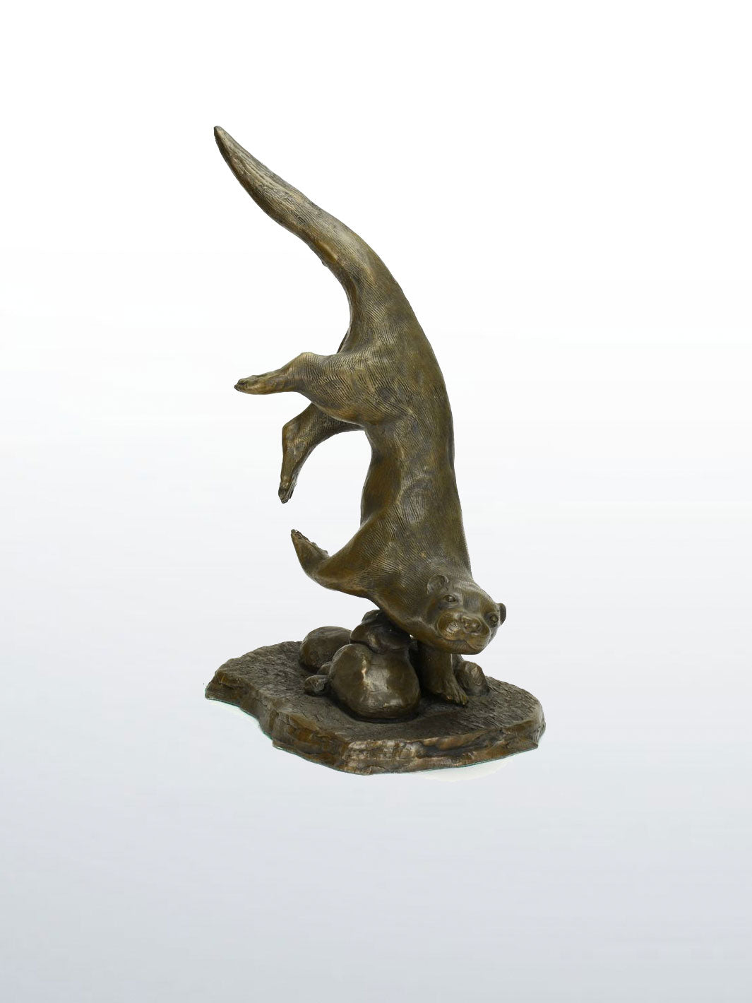 Oriele Bronze Diving Otters from Otters and Butterflies, Devon